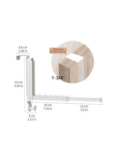 The Bros Over The Door Hooks Hanger, Foldable Portable Over the Door Hooks Hanger with Towel Racks for Laundry Bathroom Bedroom (Milky White, 1 Pack)  - Image 2