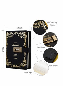 Excefore Lock Diary Leather Locking Journal Writing Notebook Vintage Planner Agenda Personal Black Gift for Girls  - Image 2