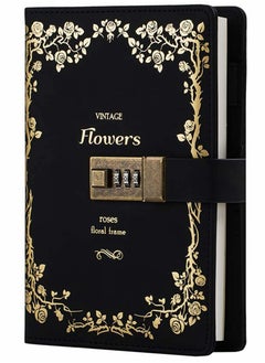 Excefore Lock Diary Leather Locking Journal Writing Notebook Vintage Planner Agenda Personal Black Gift for Girls  - Image 1