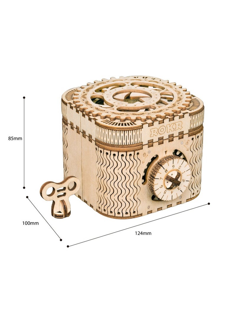 Robotime ROKR Treasure Box Mechanical Gears 3D Wooden Puzzle LK502 Premium 3D Puzzle Building Kits for Adults & Teens - Decorative Home Décor, Ramadan & Holiday Gift (Eid and Birthday) for Puzzle Enthusiasts, Stress Relief STEM Project - Image 3