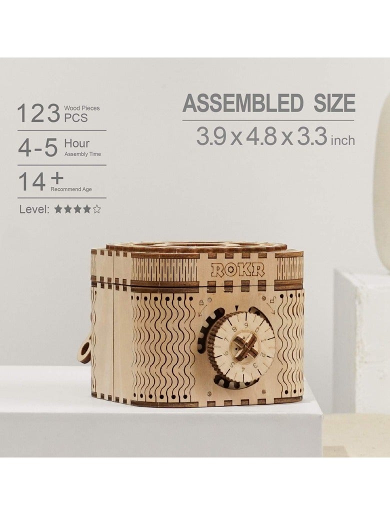 Robotime ROKR Treasure Box Mechanical Gears 3D Wooden Puzzle LK502 Premium 3D Puzzle Building Kits for Adults & Teens - Decorative Home Décor, Ramadan & Holiday Gift (Eid and Birthday) for Puzzle Enthusiasts, Stress Relief STEM Project - Image 1