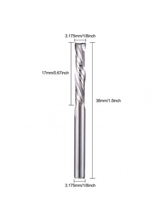 Generic Hozly 1/8 Inch Shank Carbide End Mills(3.175X17Mm) Up And Down Cut Cnc Spiral Router Bits 2 Flutes Milling Cutter For Engraving Milling 3D Sculpturing Roughing Composite Multilayer Pack Of 5  - Image 5