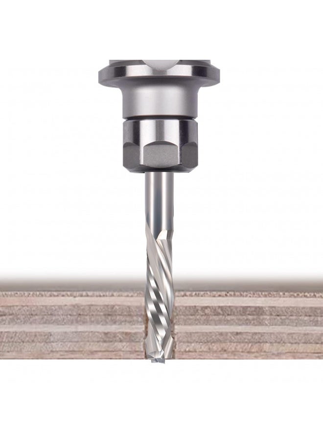 Generic Hozly 1/8 Inch Shank Carbide End Mills(3.175X17Mm) Up And Down Cut Cnc Spiral Router Bits 2 Flutes Milling Cutter For Engraving Milling 3D Sculpturing Roughing Composite Multilayer Pack Of 5  - Image 2
