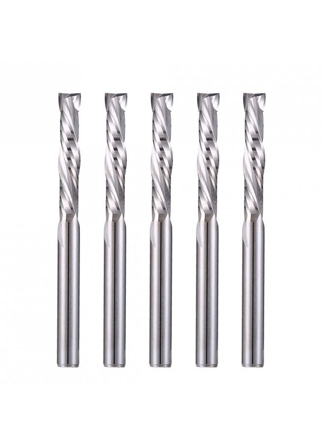 Generic Hozly 1/8 Inch Shank Carbide End Mills(3.175X17Mm) Up And Down Cut Cnc Spiral Router Bits 2 Flutes Milling Cutter For Engraving Milling 3D Sculpturing Roughing Composite Multilayer Pack Of 5  - Image 1