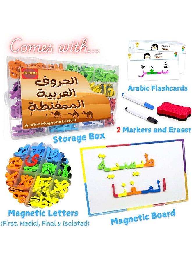 Arabic Alphabet Magnetic Alphabet and Number Boards, School Alphabet and Board Pack, Alphabet Learning Game Boards for Kids Spelling and Learning Activities, 374 Pieces with Double Sided Magnets - Image 2