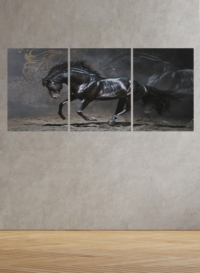 Marktna Decorative Wall Art Painting with an Animal Design, 3 Pieces, Size 120x60cm - Image 1