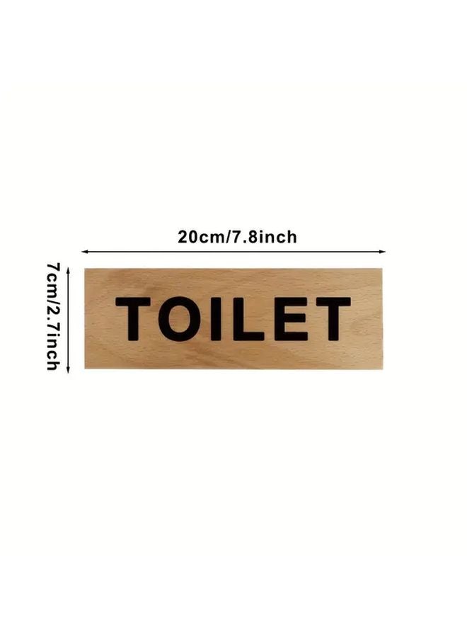 Modern WC Restroom Sign Model XSJ 04 Recycled Wood Minimalist Toilet Door Decoration - Image 3