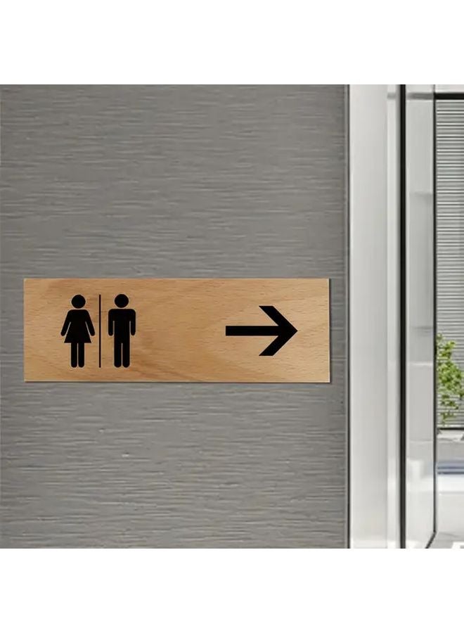 Modern WC Restroom Sign Model XSJ 04 Recycled Wood Minimalist Toilet Door Decoration - Image 4