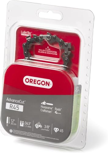 Oregon R45 AdvanceCut Chainsaw Chain for 12-Inch Bar, 45 Drive Links, low-kickback chain fits Dewalt, Craftsman, Makita and more - Image 1