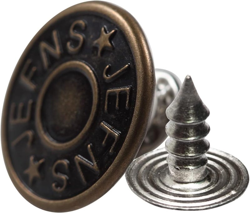 MASONEE 20 Set 17mm Replacement Jeans Buttons - Metal Snap Denim Buttons Kit with Rivets - Image 1