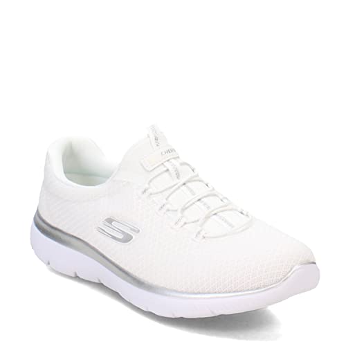 Skechers Women's Summits Sneaker, White/Silver, 6 - Image 3