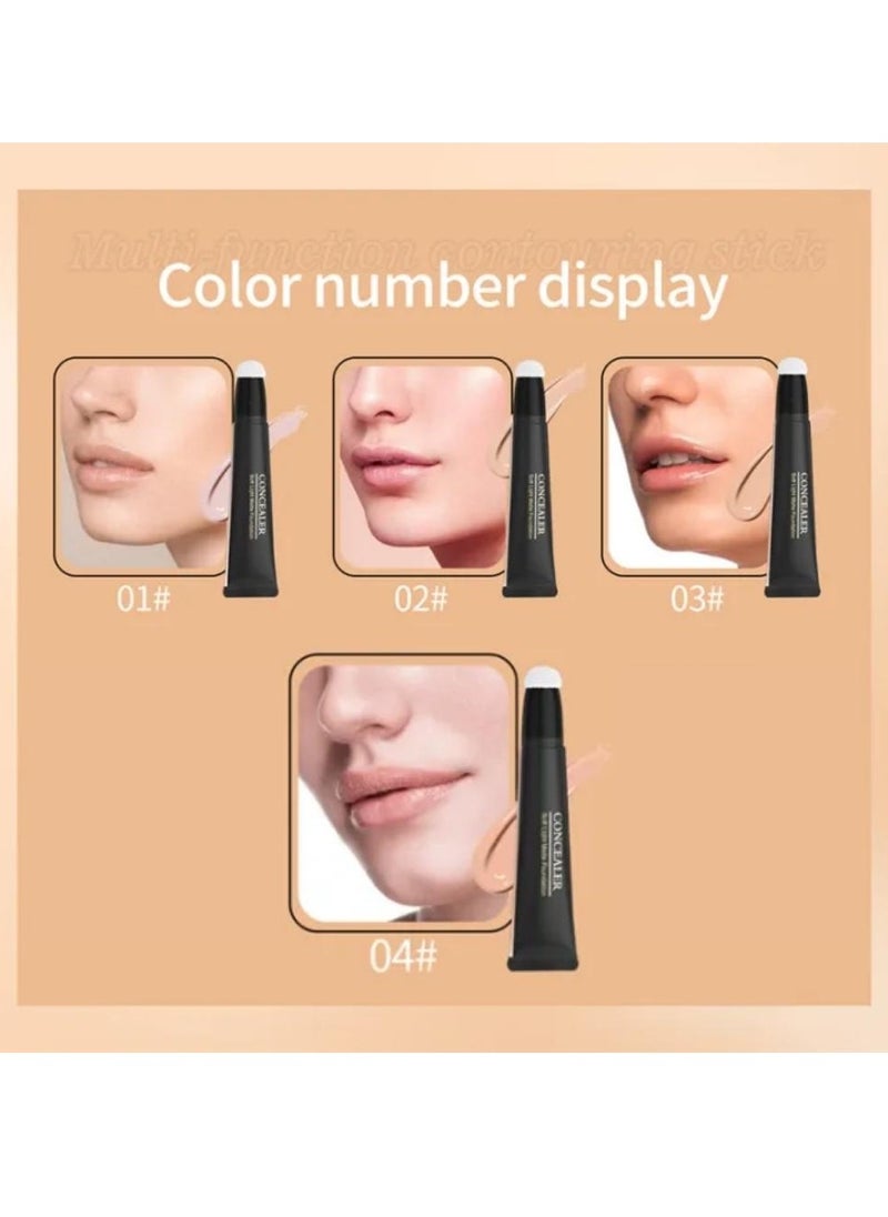 HelloKiss - Concealer Soft Light Matte Foundation Liquid Foundation Makeup Base with Cushion Applicator Natural Lightweight Soft Silky Smooth Creamy Concealer Normal to Oily Skin Instant Age Rewind Eraser 03 - Image 1