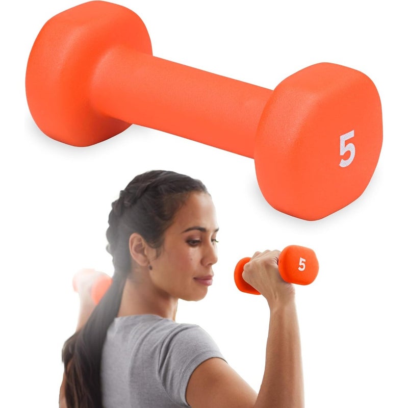 Dumbbell Hand Weight Sold in Singles - Neoprene Coated Exercise and Fitness Dumbbell for Home Gym Equipment Workouts Strength Training Free Weights for Women, Men - Image 1