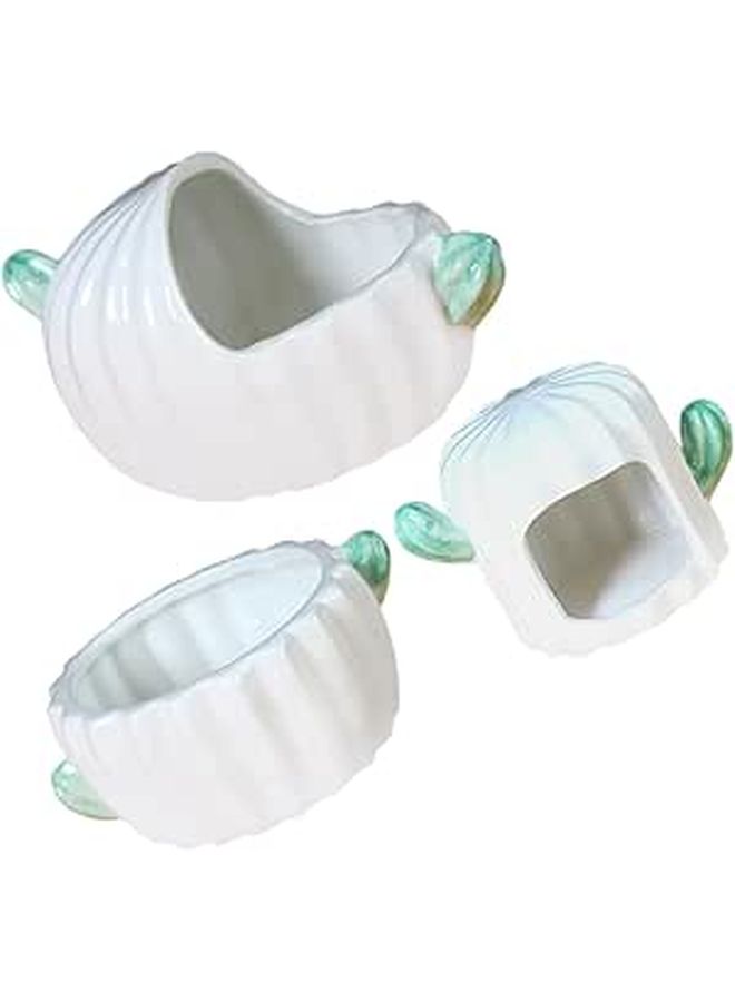 3 Piece Ceramic Hamster Sand Bath Cactus Small Animal Shower Tub for Gerbils Hedgehogs Mice Rats - Image 1