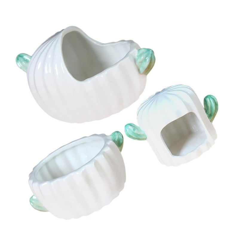 3 Piece Ceramic Hamster Sand Bath Cactus Small Animal Shower Tub for Gerbils Hedgehogs Mice Rats - Image 2