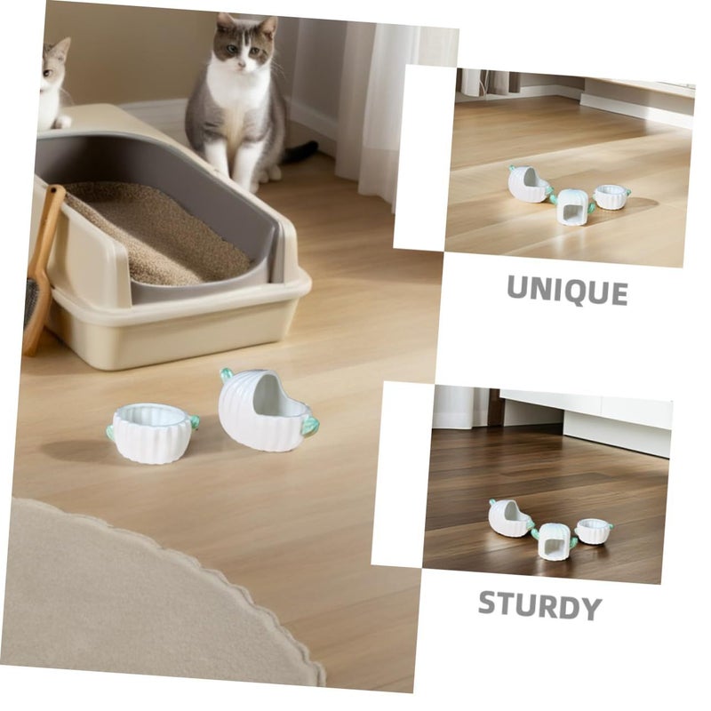 3 Piece Ceramic Hamster Sand Bath Cactus Small Animal Shower Tub for Gerbils Hedgehogs Mice Rats - Image 4