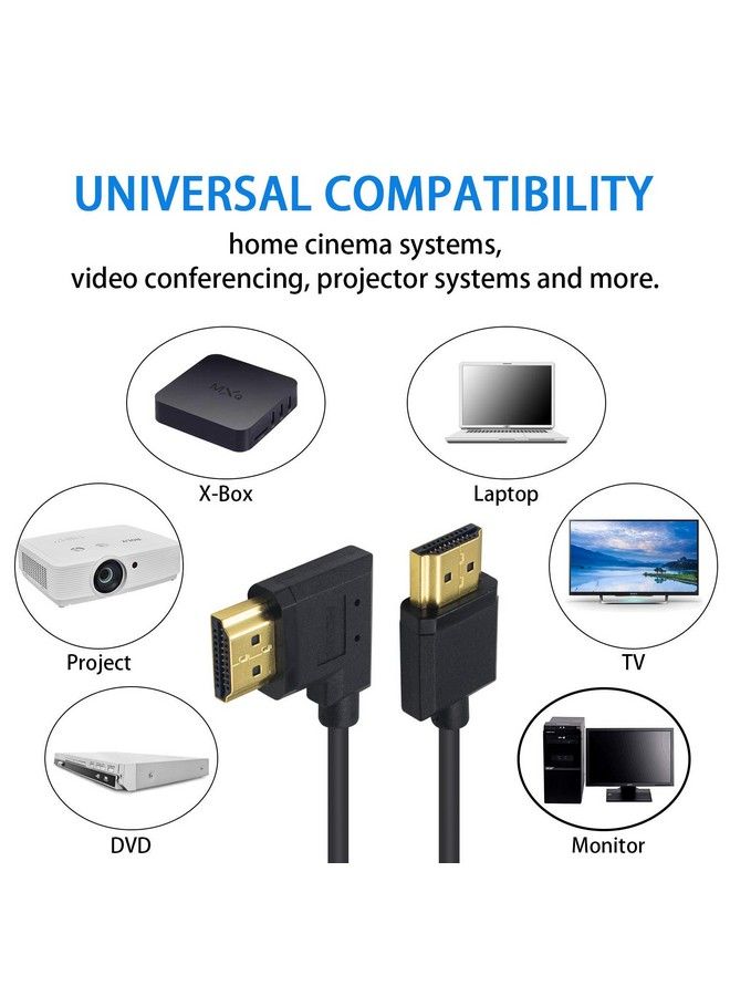 Duttek كابل اتش دي ام اي 4K اتش دي ام اي إلى اتش دي ام اي كابل رقيق للغاية بزاوية يسار موصل اتش دي ام اي ذكر إلى ذكر كابل ممتد ملفوف لتلفاز 3D و 4K الترا اتش دي عصا اتش دي ام اي كابل 2.0 محول تمديد (موسع اتش دي ام اي) (1.2م 4قدم) - Image 4