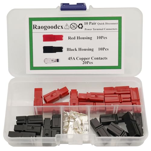 Raogoodcx 10 Pair Quick Disconnect 45AMP 600V Power Connector Battery Plug+terminals Red Black - Image 1
