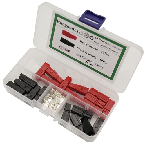Raogoodcx 10 Pair Quick Disconnect 45AMP 600V Power Connector Battery Plug+terminals Red Black - Image 4