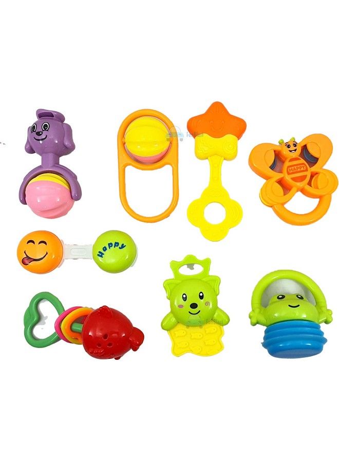 FunBlast Rattles And Teether For Babies Set Of 8 Pcs Colourful Lovely Attractive Rattles And Teether For Babies Toddlers Infants & Children (Multicolor) - Image 5