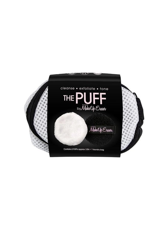 MakeUp Eraser Puff 5pc Set, Reusable and Machine Washable Rounds, Laundry Bag Included,5 Count (Pack of 1) - Image 2