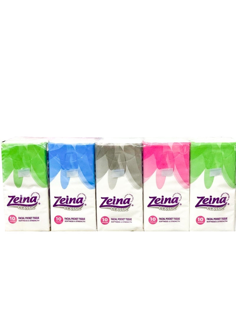 Zeina Zeina Pocket 10 Tissues Set Of 10 Packs - Multi-color 