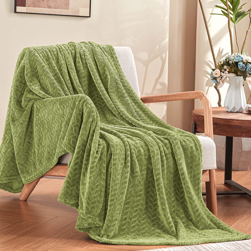 inhand Sage Green Fleece Throw Blanket for Couch Super Soft Flannel Blanket Lightweight Fuzzy Blankets Sofa Bed Office Washable Cozy Plush Fleece BlanketsThrow for All Season50x60 Inches