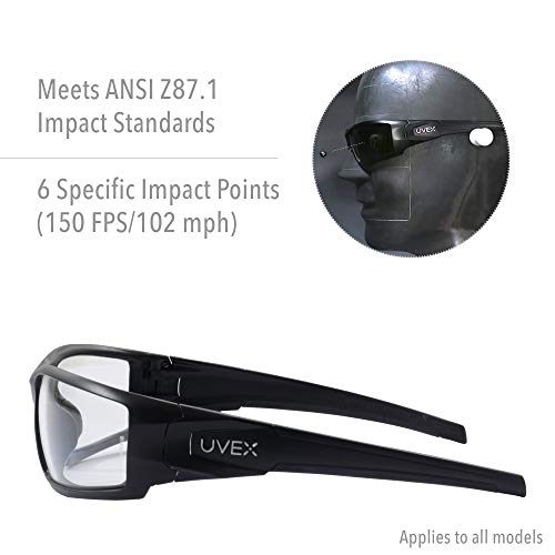 UVEX Honeywell Home Uvex by Hypershock Safety Glasses, Black Frame with Gray Lens & Uvextreme Plus Anti-Fog Coating (S2941XP) - Image 4