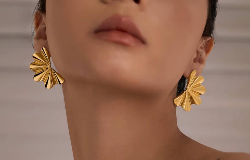 حلق أستانليس ستيل ذهبي - Image 2