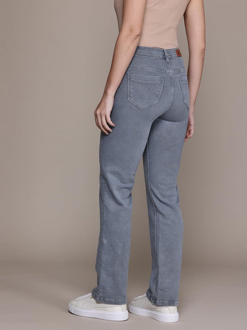 Nifty Women's Denim Stretchable Straight Fit Jeans (1457_Gry_32_Grey_32) - Image 4