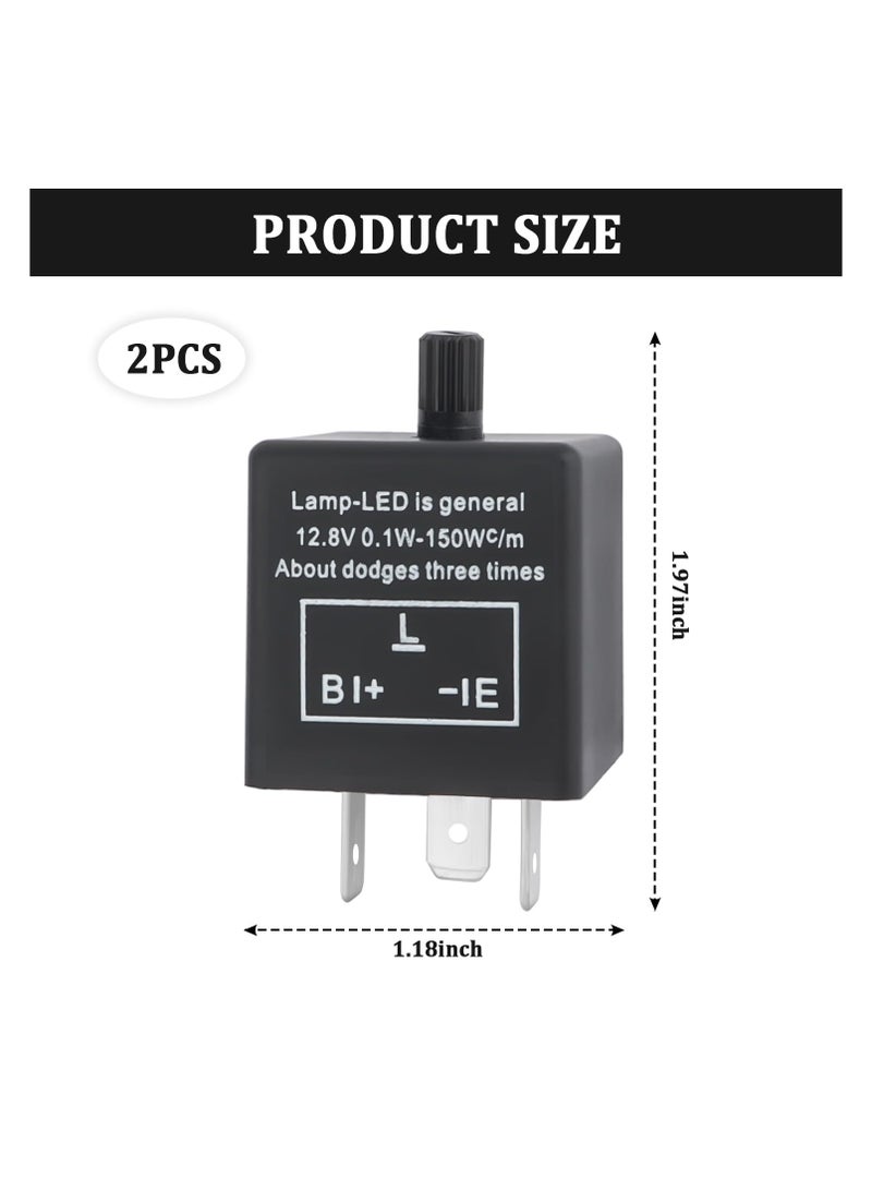 Zikra Flasher Relay, CF-13 LED, 3-Pin Adjustable LED Blinker Relay Car Accessories, Universal 12V Flasher Relay for LED Turn Signal Light, Fixing Hyper Blink Flash, Fits Car SUV Motorcycle (2PCS） - Image 2