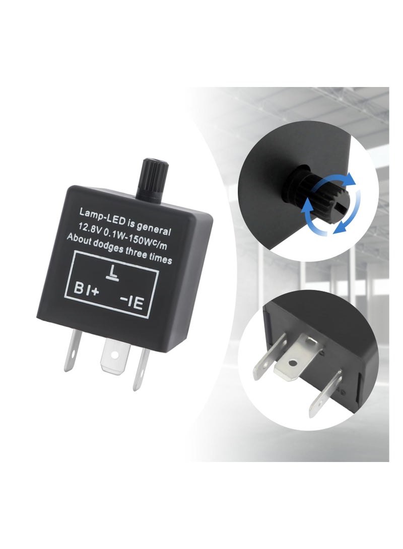 Zikra Flasher Relay, CF-13 LED, 3-Pin Adjustable LED Blinker Relay Car Accessories, Universal 12V Flasher Relay for LED Turn Signal Light, Fixing Hyper Blink Flash, Fits Car SUV Motorcycle (2PCS） - Image 4