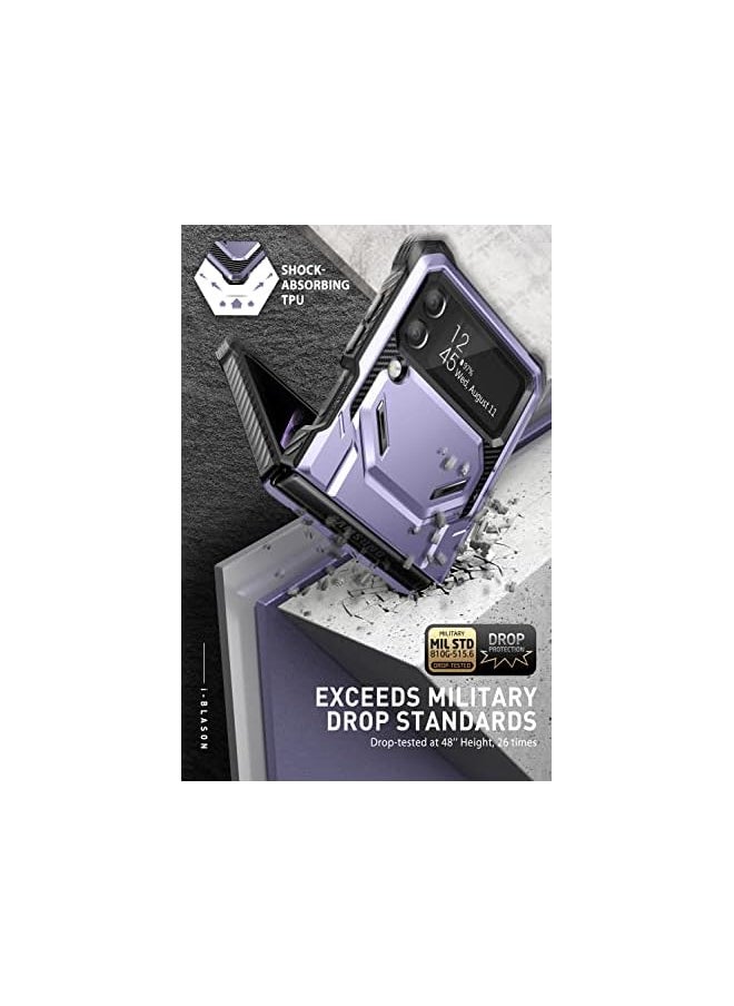 I-blason Armorbox Series Case for Samsung Galaxy Z Flip 4 5G (2022), Full-Body Rugged Holster Case with Shock Reduction/Bumper (Mauve)  - Image 3