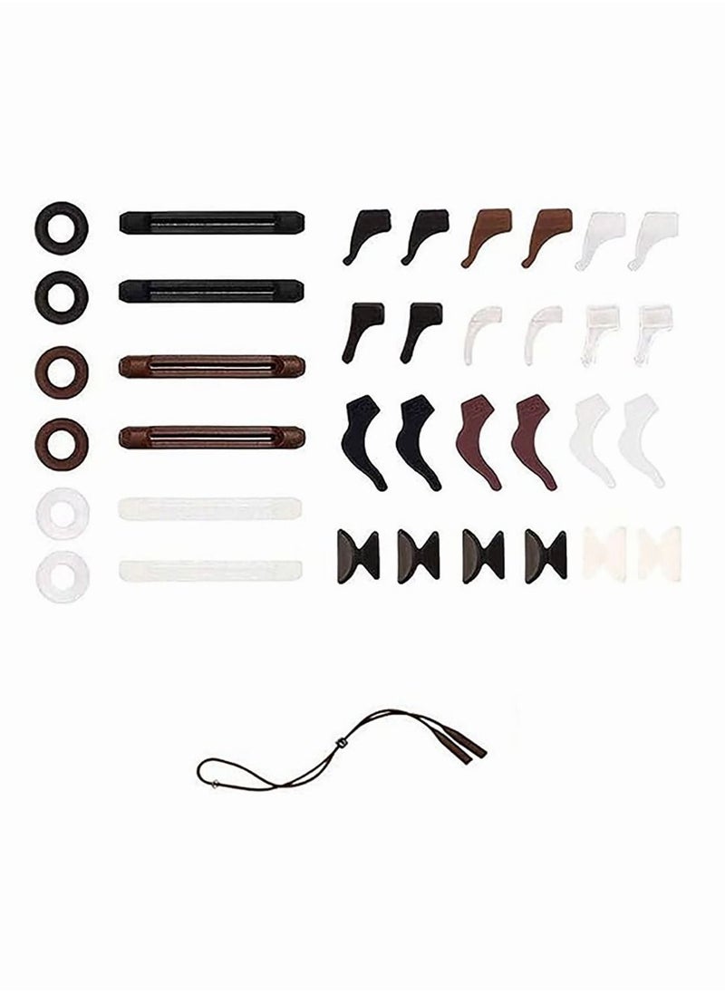 Generic - 19 Pairs Eyeglasses Retainers Eyeglass Ear Hook Silicone Anti slip Eyeglass Holder Round Eyeglass Retainers Suitable for Sunglasses Reading Glasses - Image 1