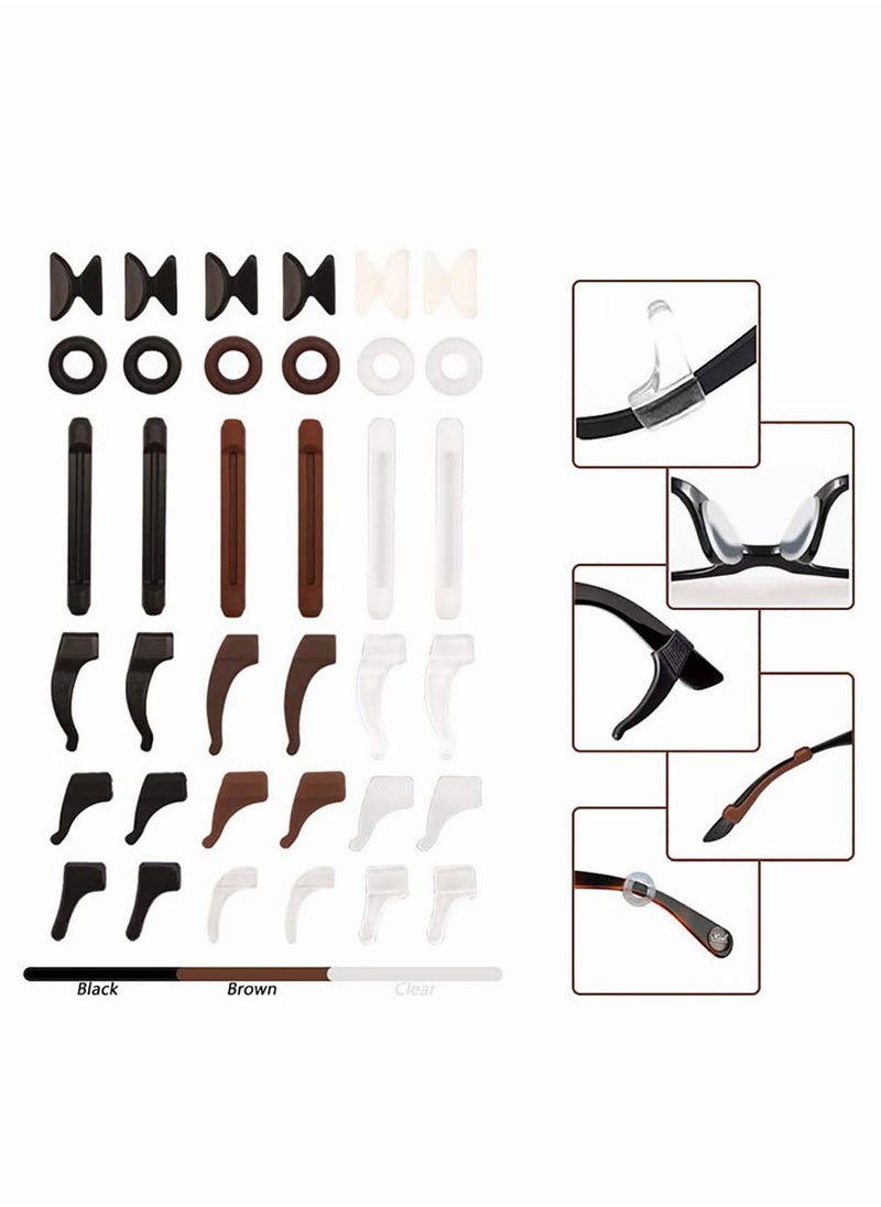 Generic - 19 Pairs Eyeglasses Retainers Eyeglass Ear Hook Silicone Anti slip Eyeglass Holder Round Eyeglass Retainers Suitable for Sunglasses Reading Glasses - Image 1