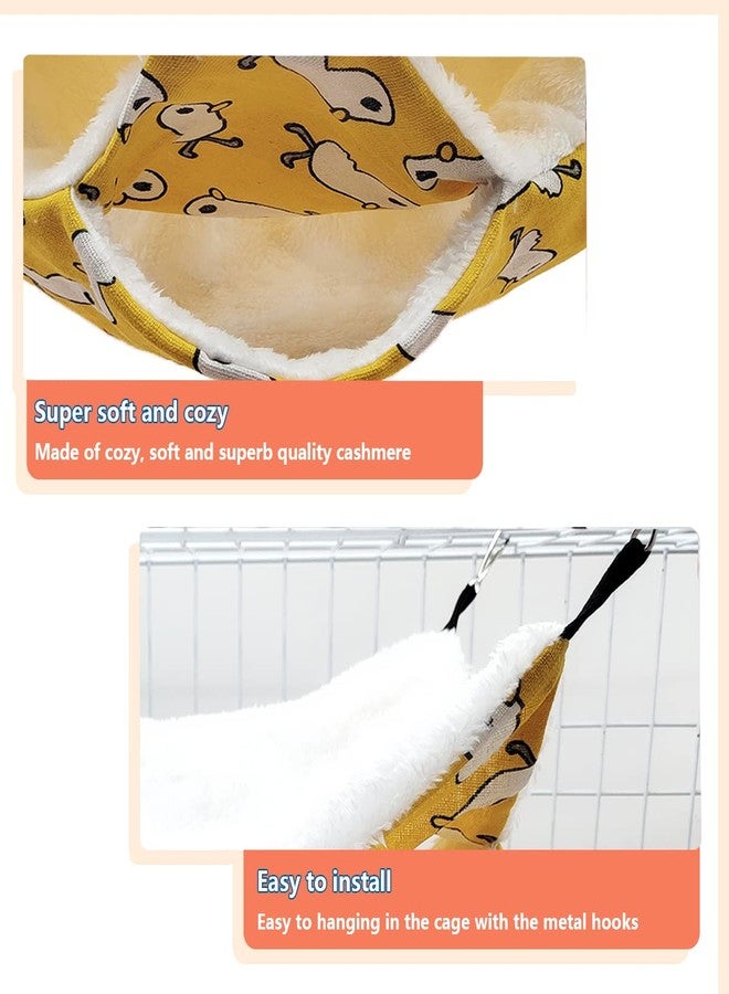 LEFTSTARER Triple-Layer Sugar Glider Hammock, Small Pet Cage Hammock, Sugar Glider Cage Accessories Hamster Bedding Small Animals Bed for Chinchilla Parrot Ferrets Rat Playing Sleeping (Yellow Duck) - Image 4