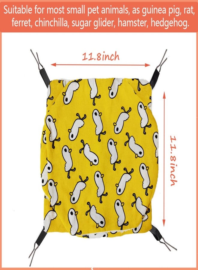 LEFTSTARER Triple-Layer Sugar Glider Hammock, Small Pet Cage Hammock, Sugar Glider Cage Accessories Hamster Bedding Small Animals Bed for Chinchilla Parrot Ferrets Rat Playing Sleeping (Yellow Duck) - Image 3