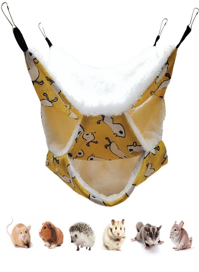 LEFTSTARER Triple-Layer Sugar Glider Hammock, Small Pet Cage Hammock, Sugar Glider Cage Accessories Hamster Bedding Small Animals Bed for Chinchilla Parrot Ferrets Rat Playing Sleeping (Yellow Duck) - Image 1