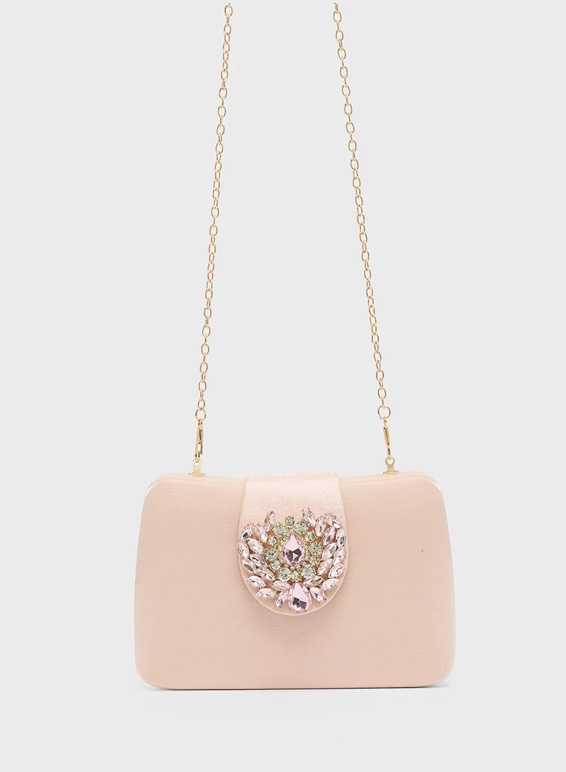 خزانة Rhinestone Detail Clutch Bag