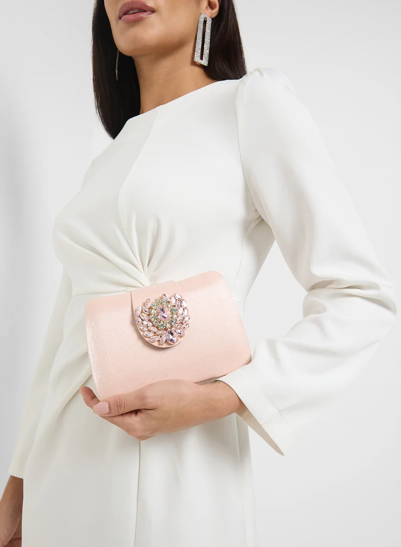 Khizana Rhinestone Detail Clutch Bag