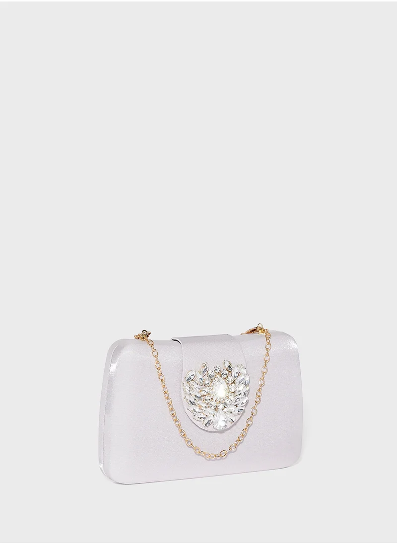 Khizana Rhinestone Detail Clutch Bag