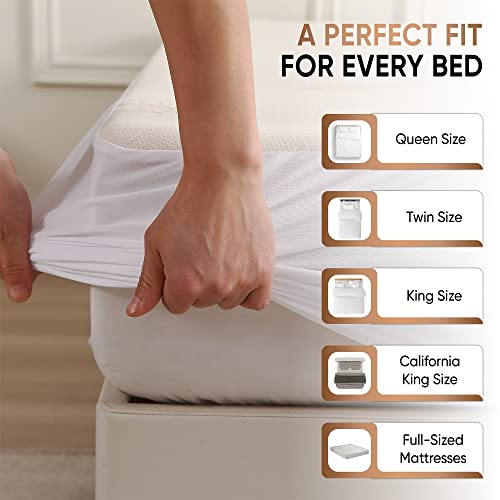 MATTSHIELD ORIGINAL Waterproof Organic Mattress Protector King - Organic Cotton Breathable Mattress Pad Cover - 250 GSM Comfort - Deep Pocket - Fitted Comfort - Image 5