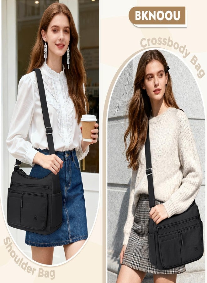 BKNOOU Nylon Crossbody Bags for Women Medium Lightweight Ladies Travel Purse Multi Pocket Pocketbooks Shoulder Handbag - Image 2