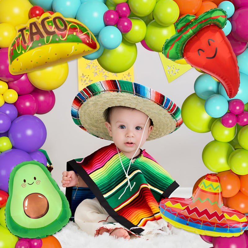 Amandir 169Pcs Mexican Fiesta Party Decorations, Fiesta Balloon Garland Arch Kit Cactus Chili Avocado Mexican Themed Balloons for Cinco De Mayo Carnival Birthday Party Taco Bout Decoration - Image 5