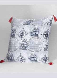 Wakefit Wakefit 100% Cotton Cushion Cover, Cushion Cover 16 inch x 16 inch, Printed Throw Pillowcases (Nautical, Set of 5)  - Image 5