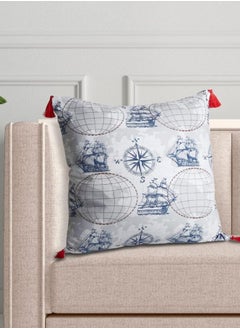 Wakefit Wakefit 100% Cotton Cushion Cover, Cushion Cover 16 inch x 16 inch, Printed Throw Pillowcases (Nautical, Set of 5)  - Image 4