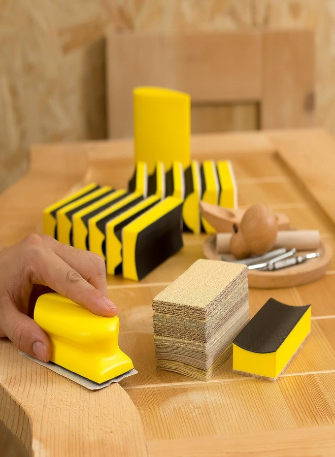 Shawya 56 PCS Hand Sanding Block Set -16 PCS Contoured Profile Sander Block + 40 Sheet Sandpaper Kit Interchangeable Assorted Convex & Concave Shapes - Sand Wood Woodworking Furniture, Auto Paint - Image 5