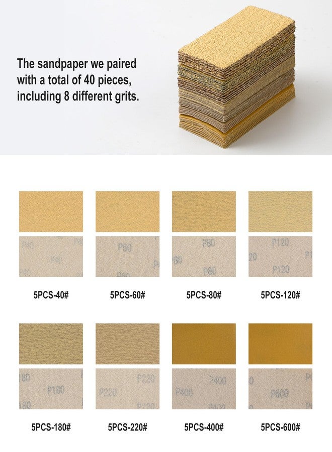Shawya 56 PCS Hand Sanding Block Set -16 PCS Contoured Profile Sander Block + 40 Sheet Sandpaper Kit Interchangeable Assorted Convex & Concave Shapes - Sand Wood Woodworking Furniture, Auto Paint - Image 3
