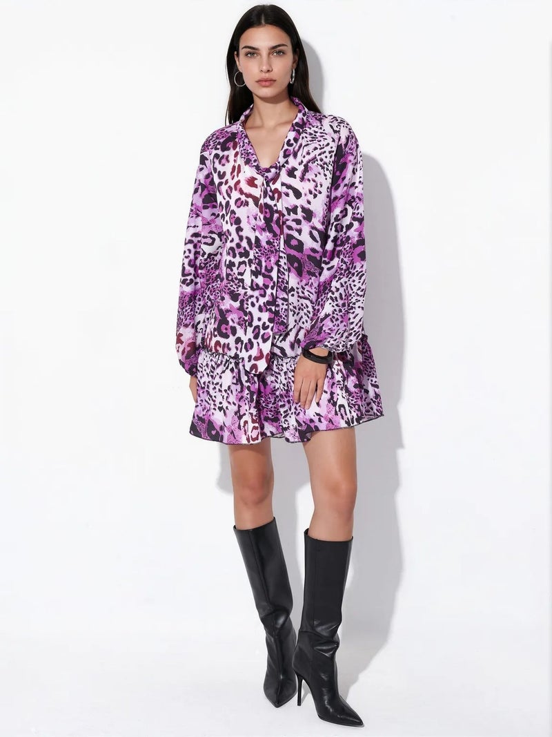 Jennyfer Leopard Print Belted Mini Dress - Image 2