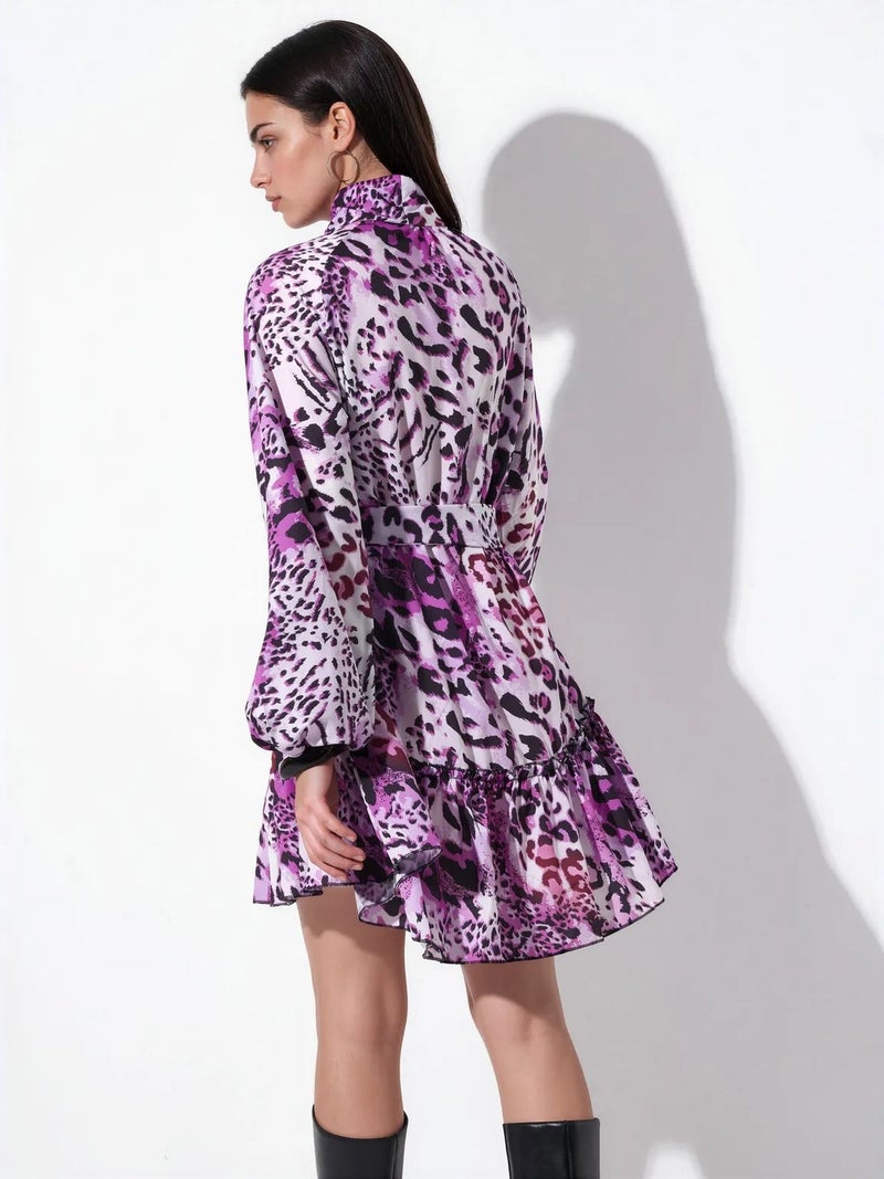 Jennyfer Leopard Print Belted Mini Dress - Image 4
